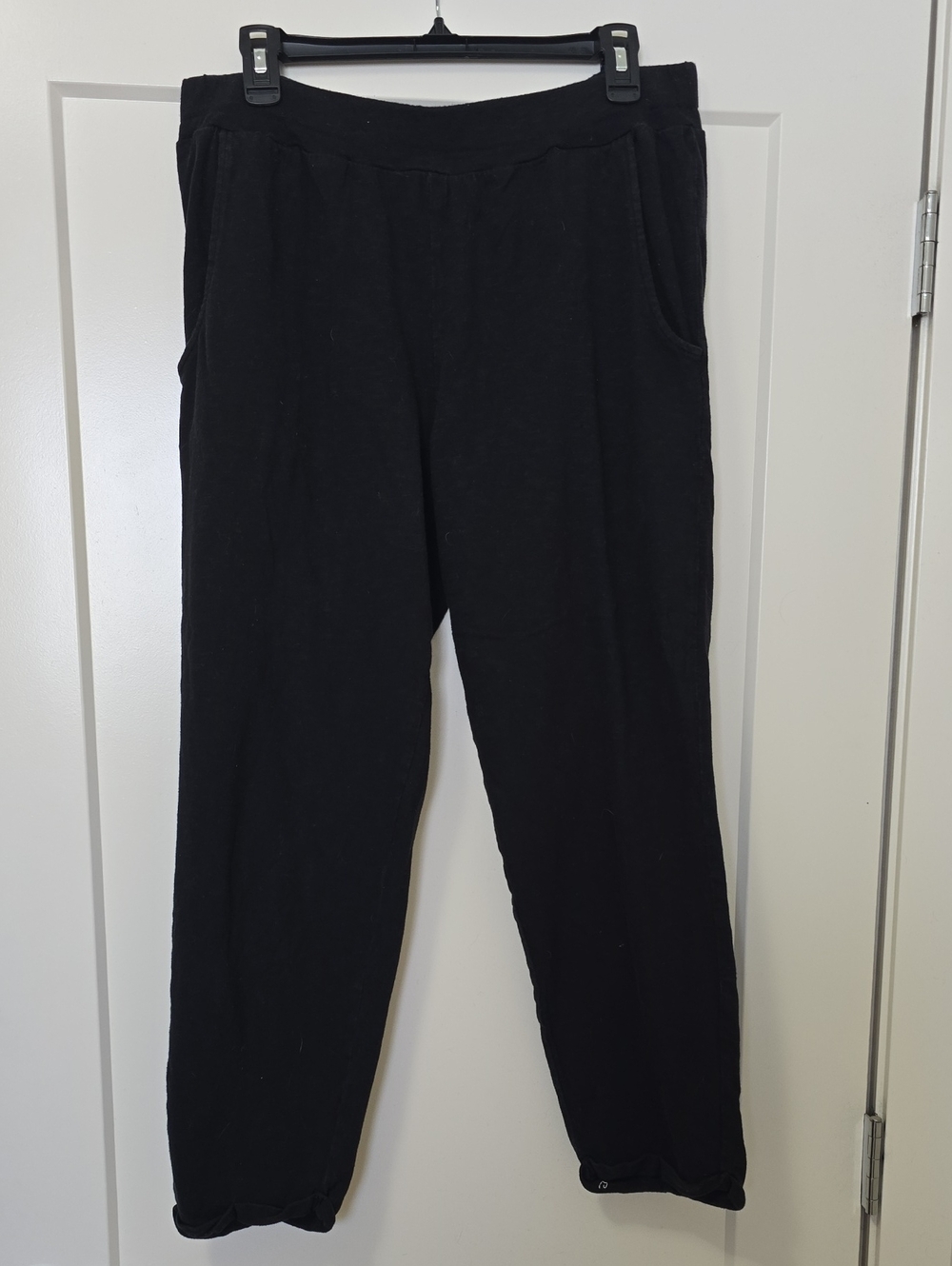 Women's Black Casual Pull On Pants - 100% Organic Cotton By KNOWN SUPPLY